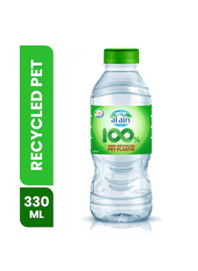 مياه معبأة في زجاجات PET معاد تدويرها من العين – 24 قطعة × 330 مل ترطيب صديق للبيئة